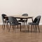 Baxton Studio Wesley Dark Grey Upholstered Walnut Finished Wood 5-Piece Dining Set 144-7944-7946 - alternate 5